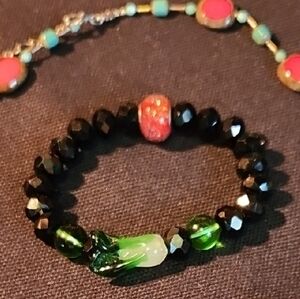 Elegant Pink and Black Jewelry Set